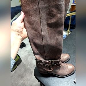 Gianni Bini Nutty Brown Leather Boots Size 8